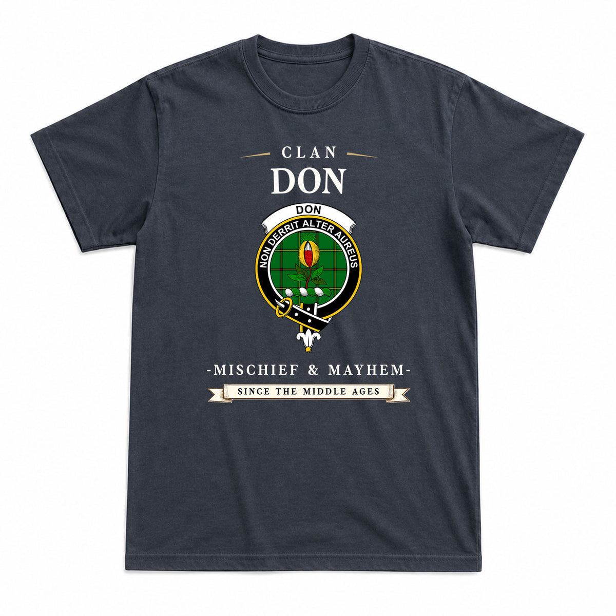 Don Tartan Crest Mischief and Mayhem T-shirt