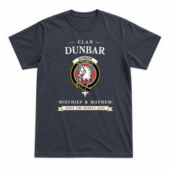 Dunbar Ancient Tartan Crest Mischief and Mayhem T-shirt