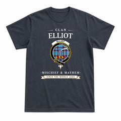 Elliot Ancient Tartan Crest Mischief and Mayhem T-shirt