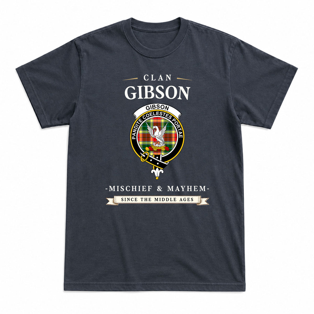 Gibson Tartan Crest Mischief and Mayhem T-shirt