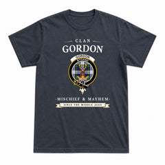 Gordon Dress Modern Tartan Crest Mischief and Mayhem T-shirt