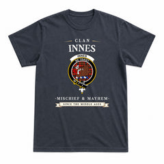 Innes Modern Tartan Crest Mischief and Mayhem T-shirt