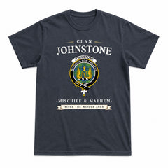 Johnstone Ancient Tartan Crest Mischief and Mayhem T-shirt