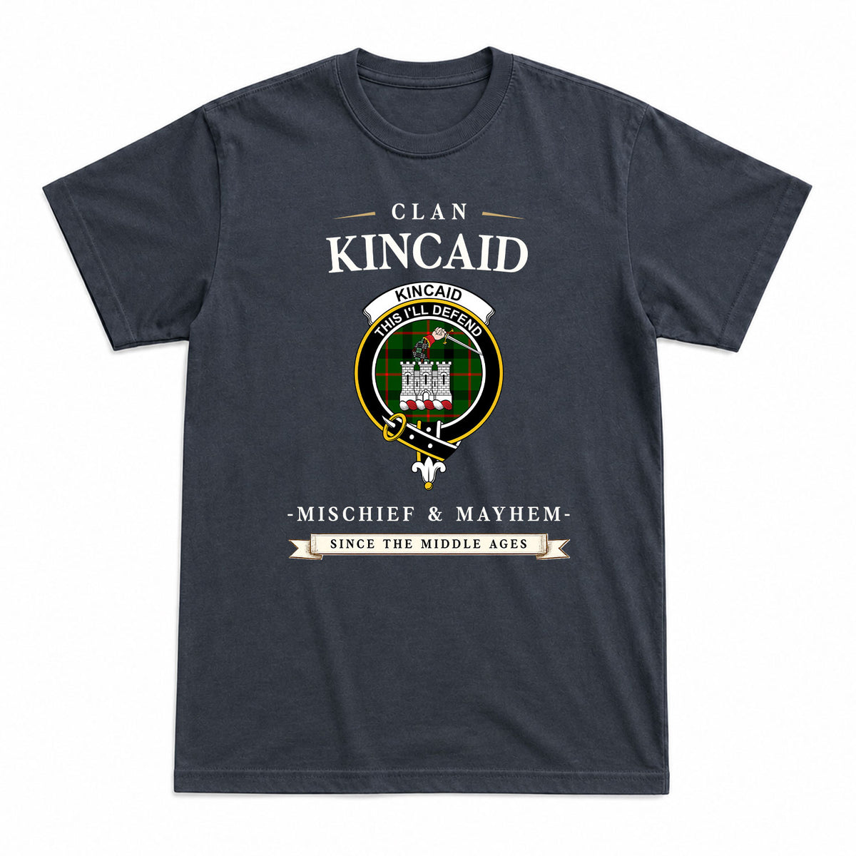 Kincaid Tartan Crest Mischief and Mayhem T-shirt