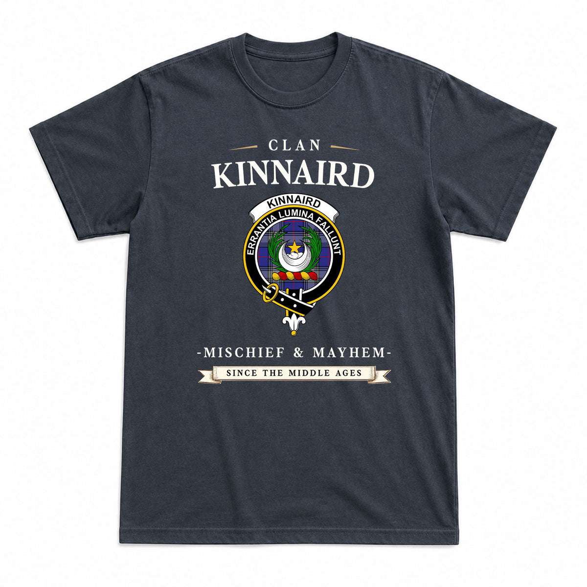 Kinnaird Tartan Crest Mischief and Mayhem T-shirt