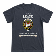 Leask Tartan Crest Mischief and Mayhem T-shirt