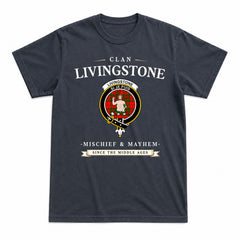 Livingstone Tartan Crest Mischief and Mayhem T-shirt