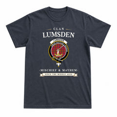 Lumsden Modern Tartan Crest Mischief and Mayhem T-shirt