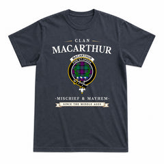 MacArthur - Milton Tartan Crest Mischief and Mayhem T-shirt