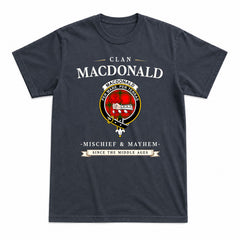 MacDonald of Sleat Tartan Crest Mischief and Mayhem T-shirt