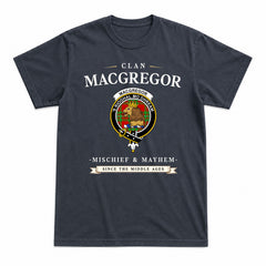 MacGregor Modern Tartan Crest Mischief and Mayhem T-shirt