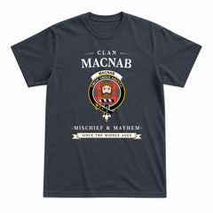 MacNab Ancient Tartan Crest Mischief and Mayhem T-shirt