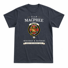 MacPhee Modern Tartan Crest Mischief and Mayhem T-shirt