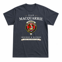 MacQuarrie Tartan Crest Mischief and Mayhem T-shirt