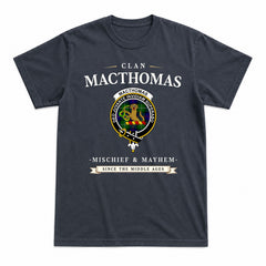 MacThomas Modern Tartan Crest Mischief and Mayhem T-shirt