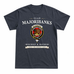 Majoribanks Tartan Crest Mischief and Mayhem T-shirt