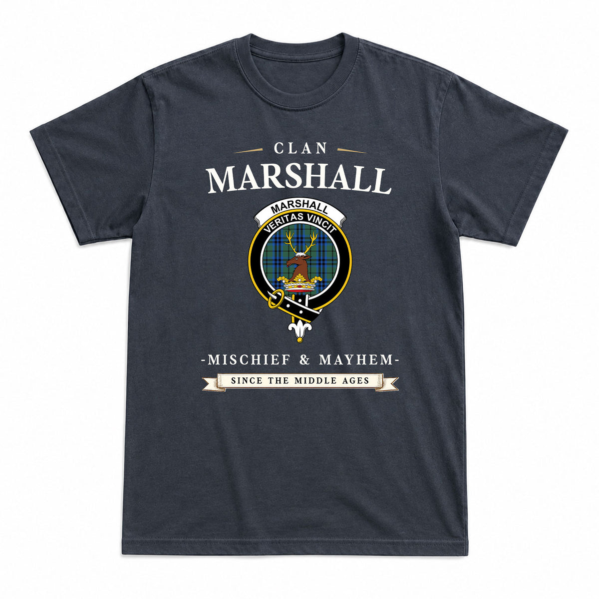 Marshall Tartan Crest Mischief and Mayhem T-shirt