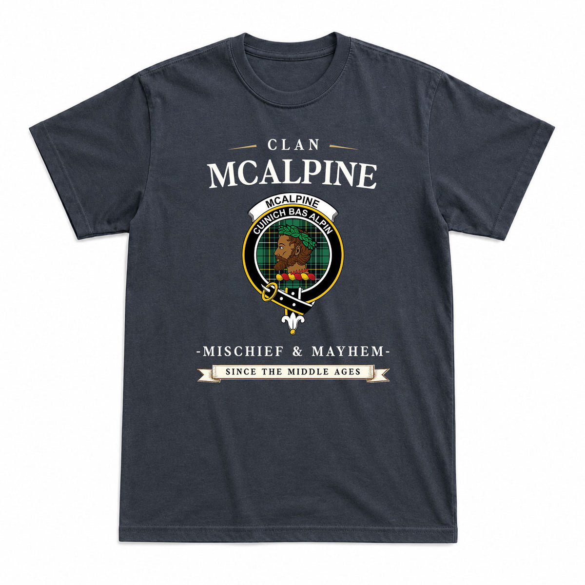 McAlpine Ancient Tartan Crest Mischief and Mayhem T-shirt