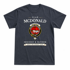 McDonald of Sleat Tartan Crest Mischief and Mayhem T-shirt
