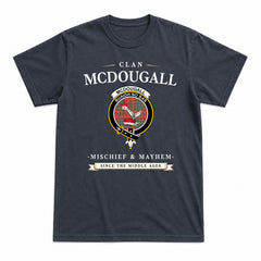 McDougall Ancient Tartan Crest Mischief and Mayhem T-shirt