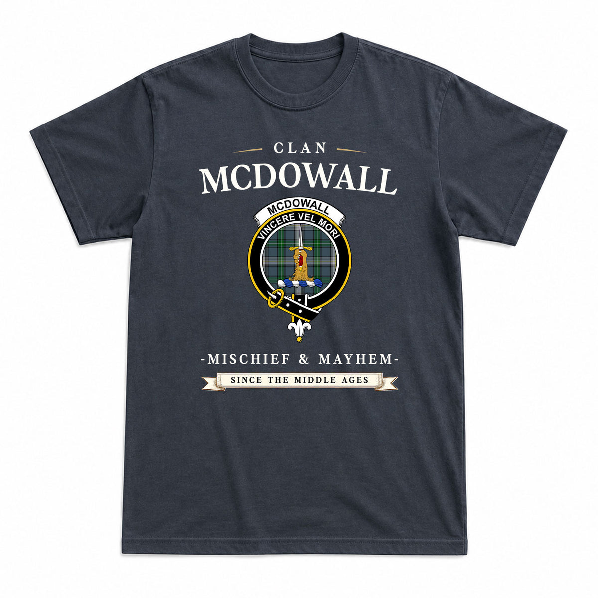 McDowall Tartan Crest Mischief and Mayhem T-shirt