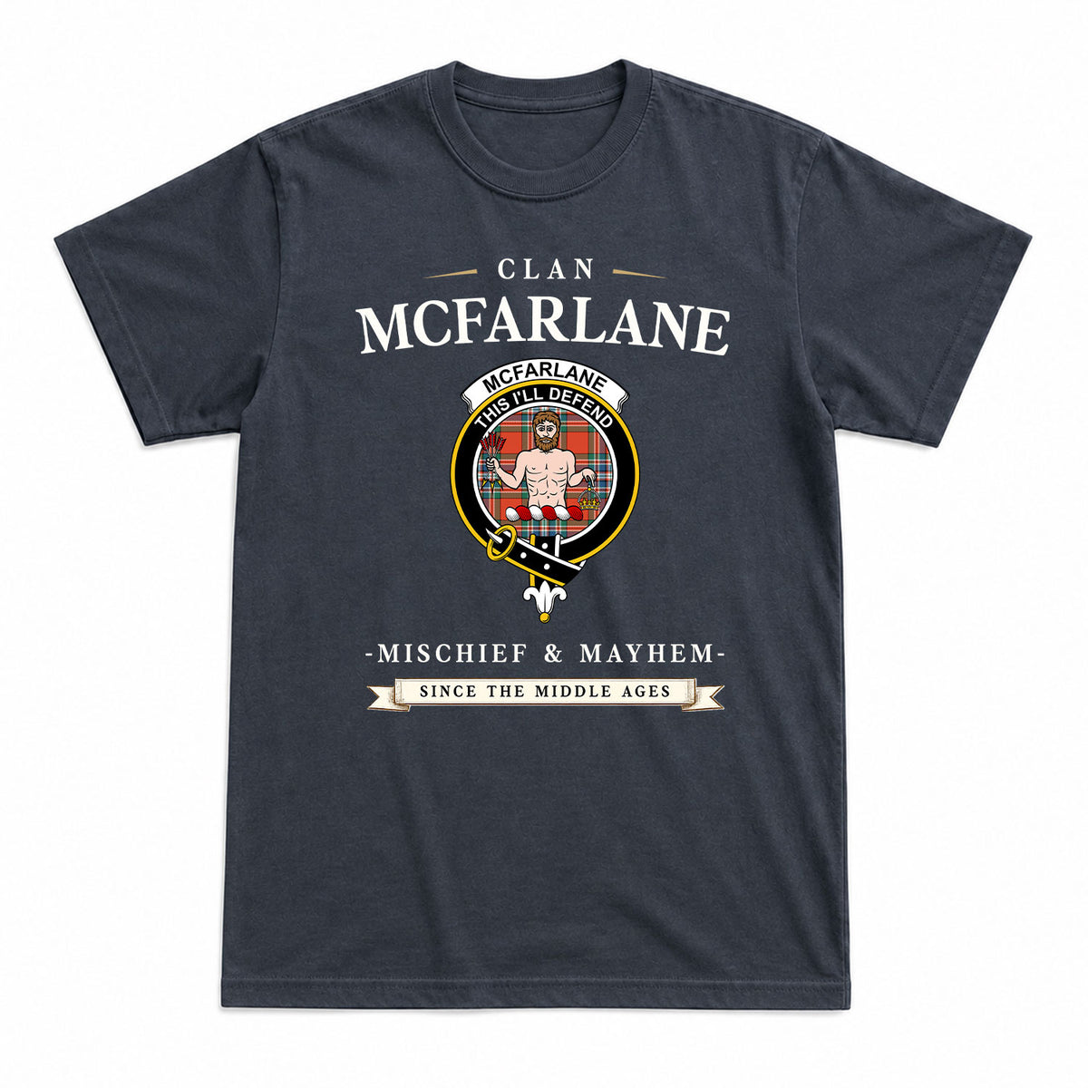 McFarlane Ancient Tartan Crest Mischief and Mayhem T-shirt