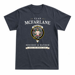 McFarlane Hunting Ancient Tartan Crest Mischief and Mayhem T-shirt