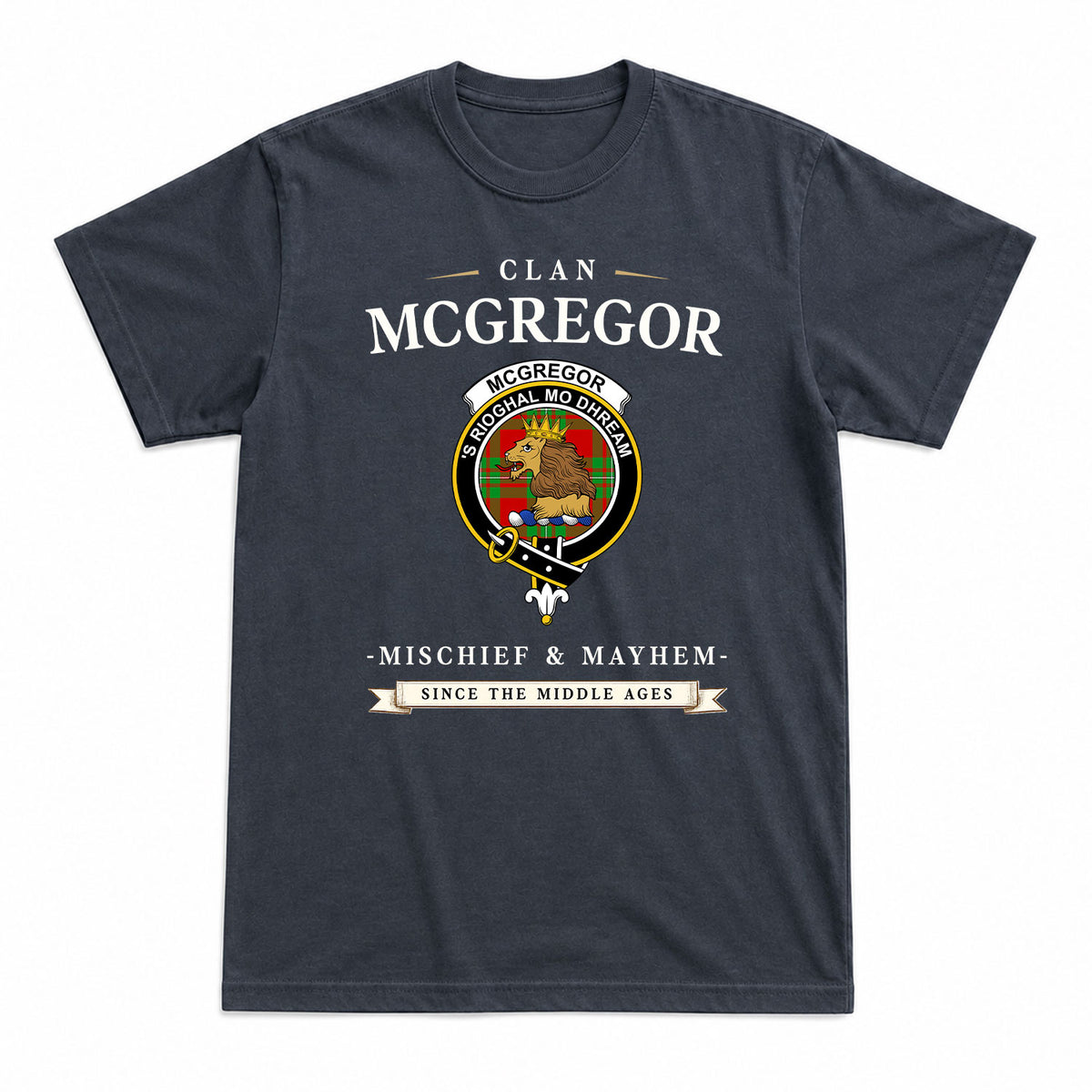 McGregor Modern Tartan Crest Mischief and Mayhem T-shirt