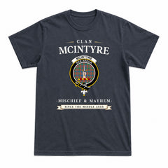 McIntyre Ancient Tartan Crest Mischief and Mayhem T-shirt