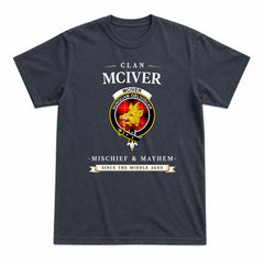 McIver Modern Tartan Crest Mischief and Mayhem T-shirt