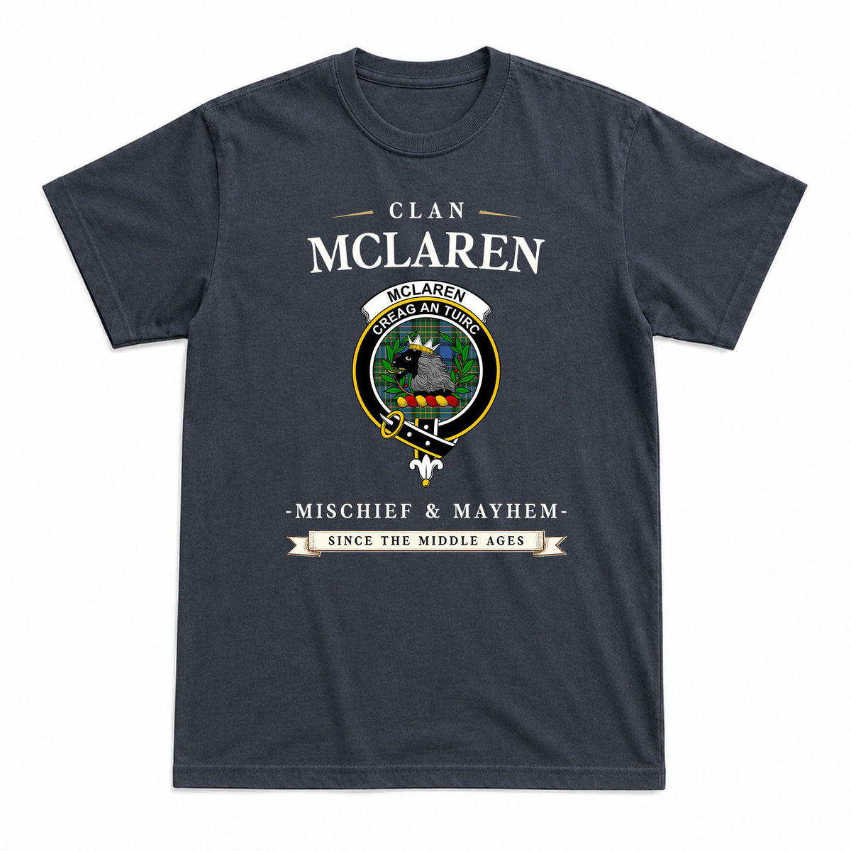 McLaren Ancient Tartan Crest Mischief and Mayhem T-shirt