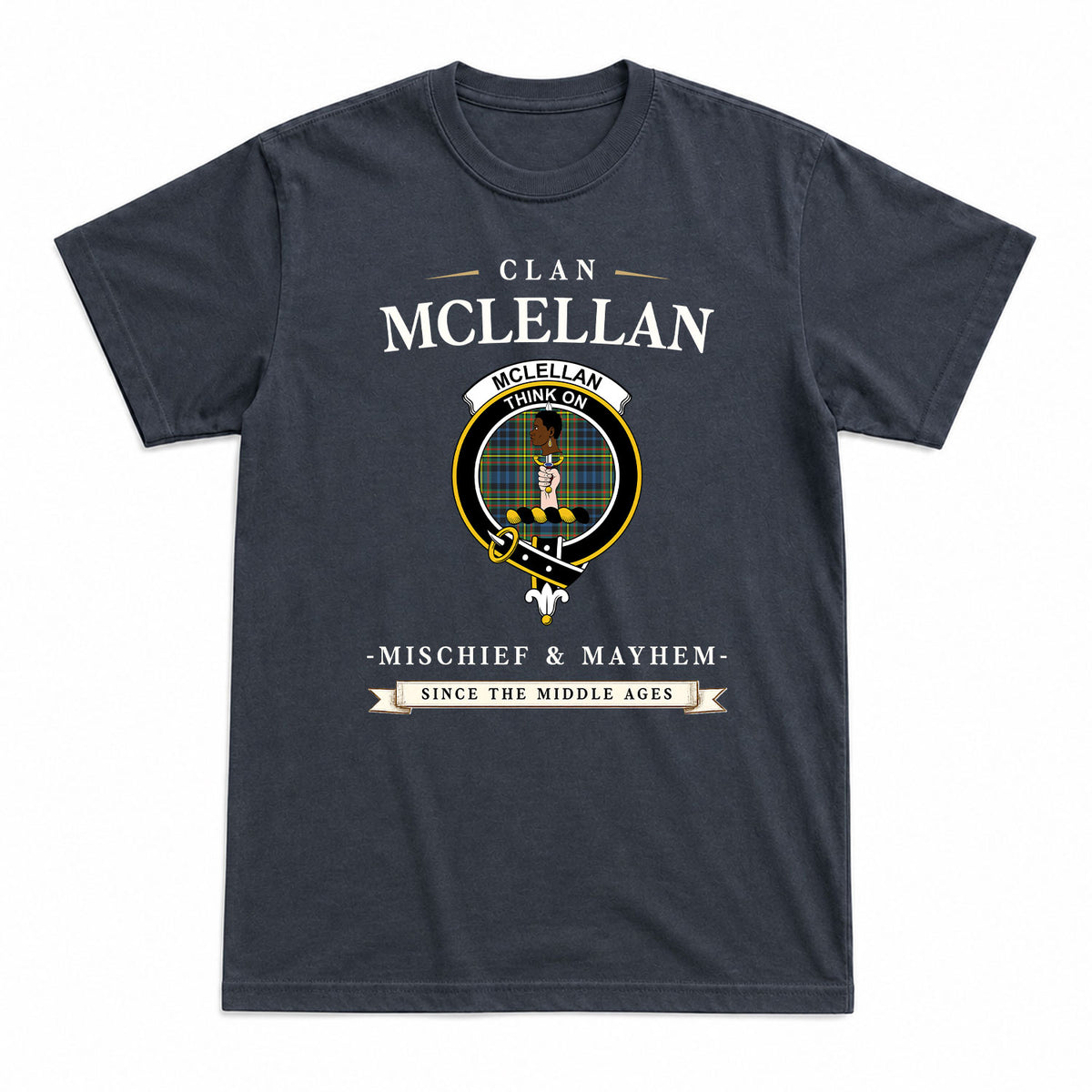 McLellan Ancient Tartan Crest Mischief and Mayhem T-shirt