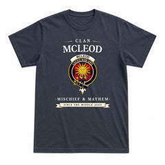 McLeod of Raasay Tartan Crest Mischief and Mayhem T-shirt