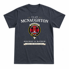 McNaughton Modern Tartan Crest Mischief and Mayhem T-shirt