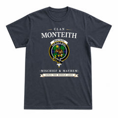 Monteith Tartan Crest Mischief and Mayhem T-shirt