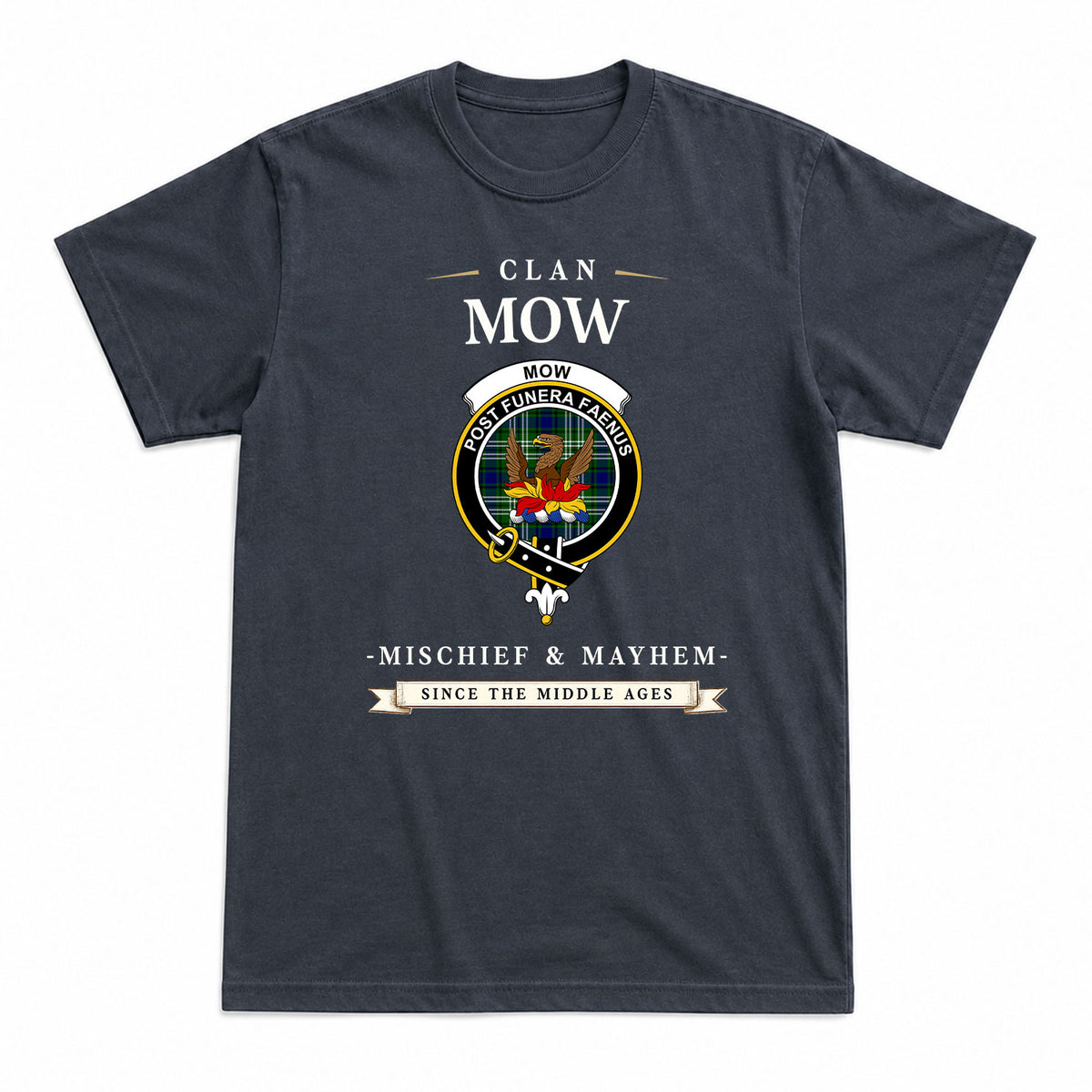 Mow Tartan Crest Mischief and Mayhem T-shirt