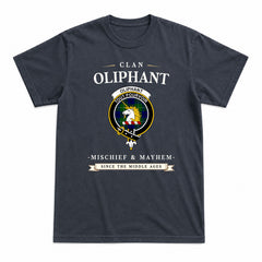 Oliphant Modern Tartan Crest Mischief and Mayhem T-shirt