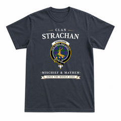 Strachan Tartan Crest Mischief and Mayhem T-shirt