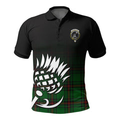 Anstruther Tartan Crest Polo Shirt - Thistle Black Style