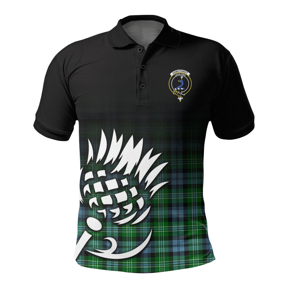 Arbuthnot Ancient Tartan Crest Polo Shirt - Thistle Black Style