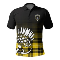 Barclay Dress Modern Tartan Crest Polo Shirt - Thistle Black Style