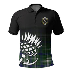 Blyth Tartan Crest Polo Shirt - Thistle Black Style