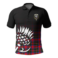 Carrick District Tartan Crest Polo Shirt - Thistle Black Style