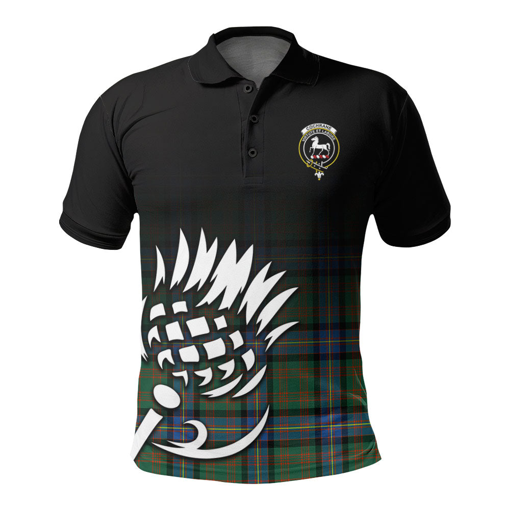 Cochrane Ancient Tartan Crest Polo Shirt - Thistle Black Style