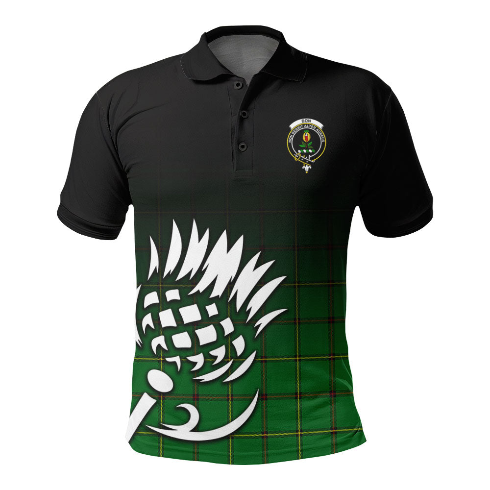 Don Tartan Crest Polo Shirt - Thistle Black Style