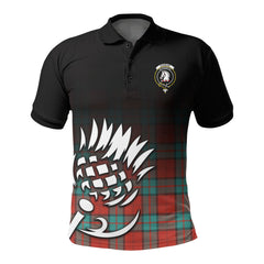 Dunbar Ancient Tartan Crest Polo Shirt - Thistle Black Style