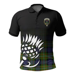 Ferguson Tartan Crest Polo Shirt - Thistle Black Style