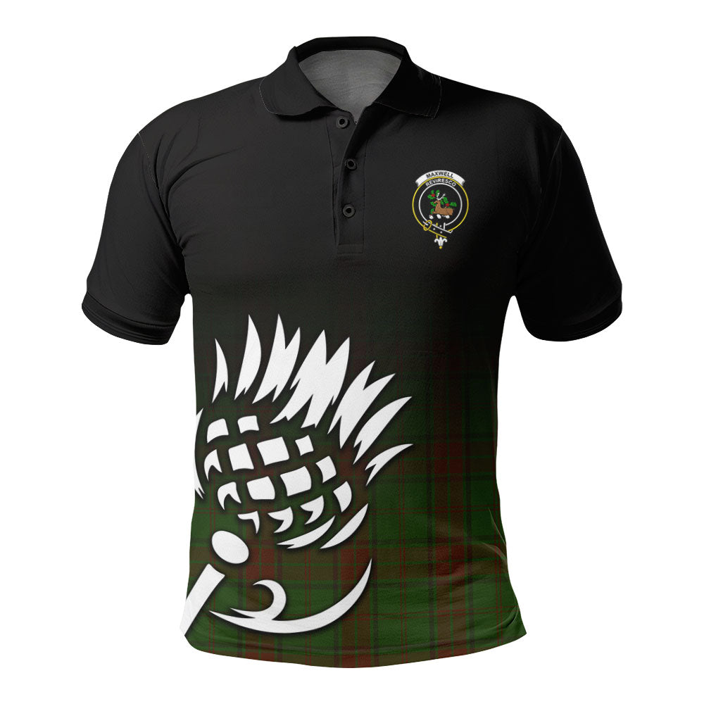 Maxwell Hunting Tartan Crest Polo Shirt - Thistle Black Style
