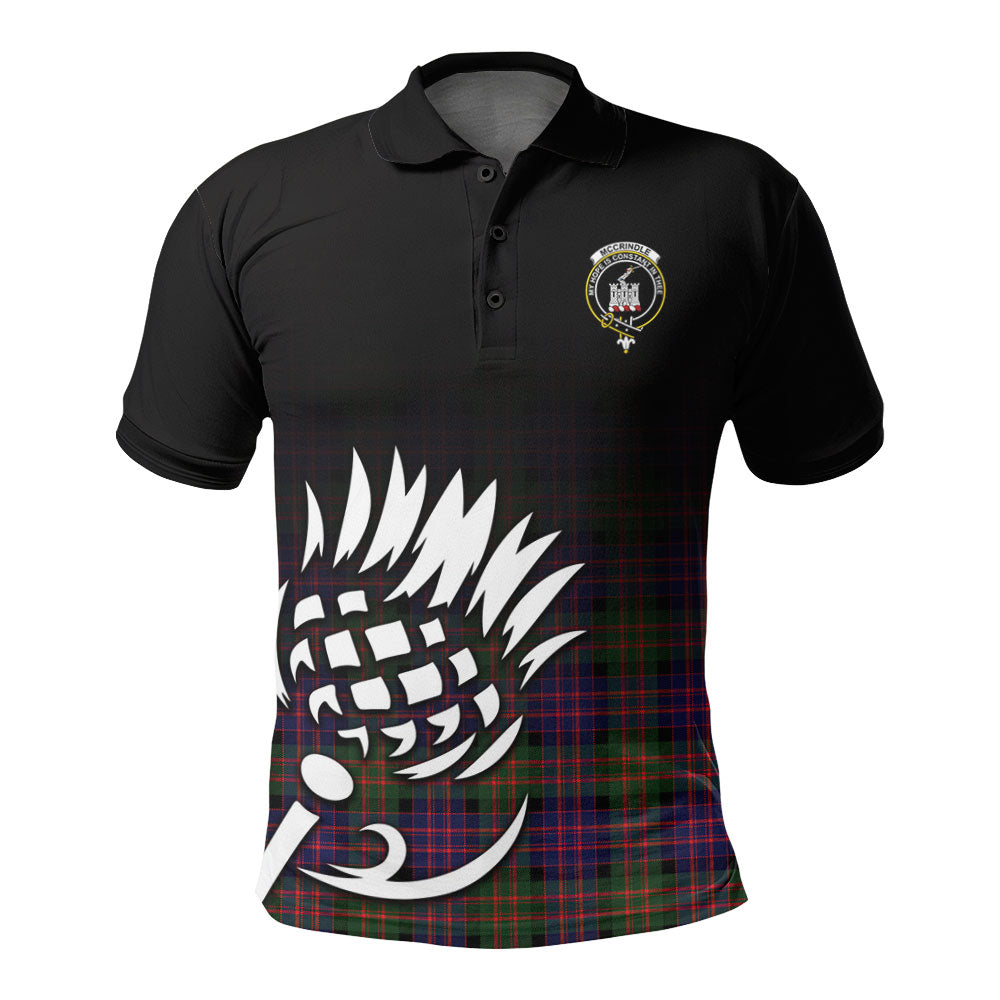 McCrindle Tartan Crest Polo Shirt - Thistle Black Style