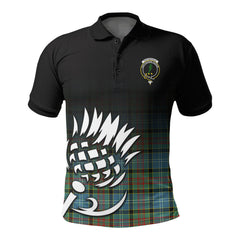 Porterfield Tartan Crest Polo Shirt - Thistle Black Style